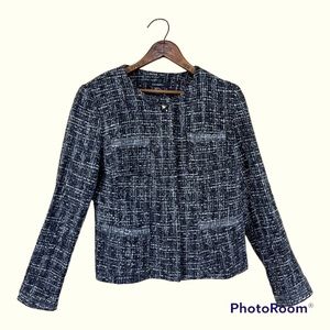 Louben Size 10 Black Boucle Jacket